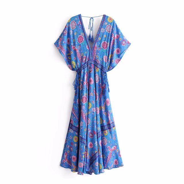 Vicki Kimono Dress Blue